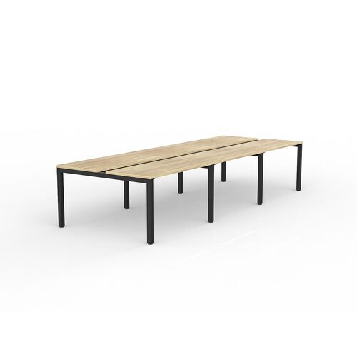 Axis B2B Desks 6 X 1200 X 600 New Oak On Black