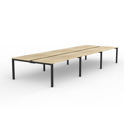 Axis B2B Desks 6 X 1600 X 750 New Oak On Black