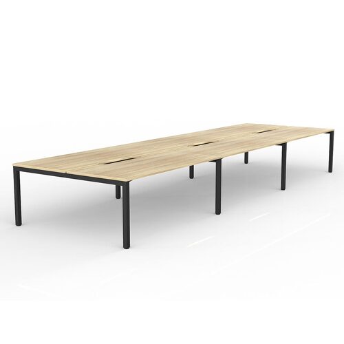 Axis B2B Desks 6 X 1800 X 800 New Oak On Black