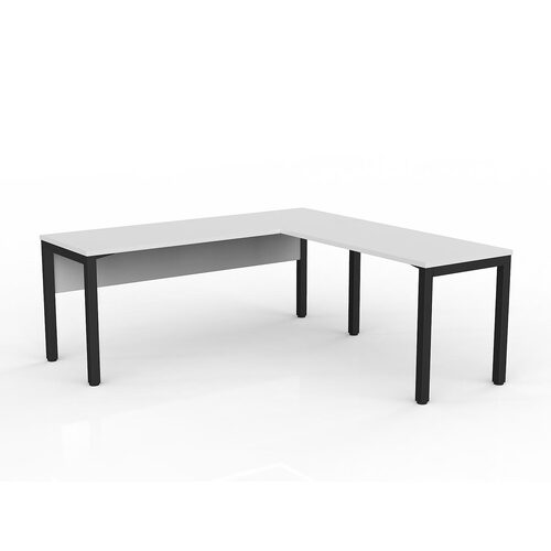 Axis Corner Workstation 1800/600 With Return 1200/600 RH With Modesty White On Black