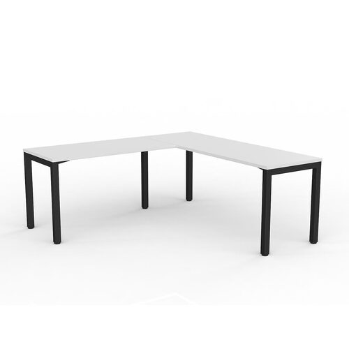 Axis Corner Workstation 1800/600 With Return 1200/600 LH White On Black
