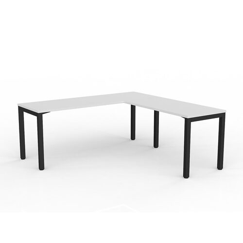 Axis Corner Workstation 1800/600 With Return 1200/600 RH White On Black