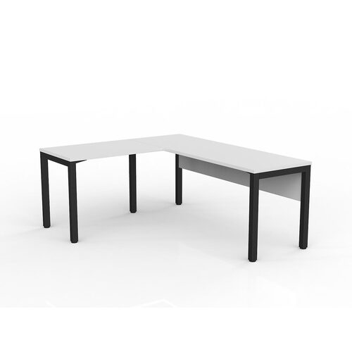 Axis Corner Workstation 1800/600 With Return 900/600 LH With Modesty White On Black