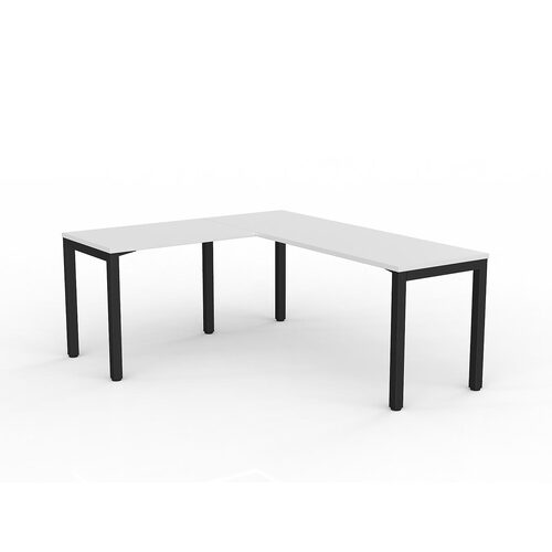 Axis Corner Workstation 1800/600 With Return 900/600 LH White On Black