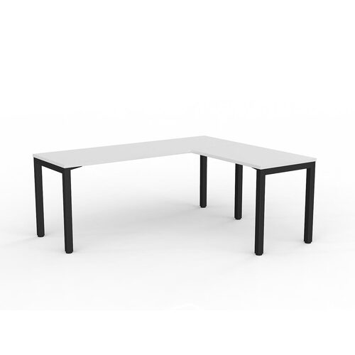 Axis Corner Workstation 1800/600 With Return 900/600 RH White On Black