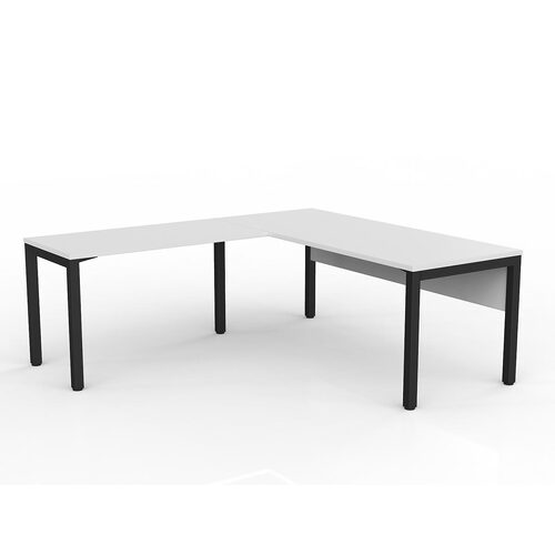 Axis Corner Workstation 1800/750 With Return 1200/600 LH With Modesty White On Black