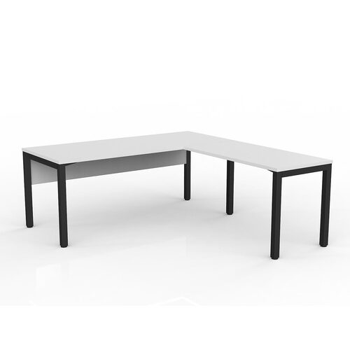 Axis Corner Workstation 1800/750 With Return 1200/600 RH With Modesty White On Black