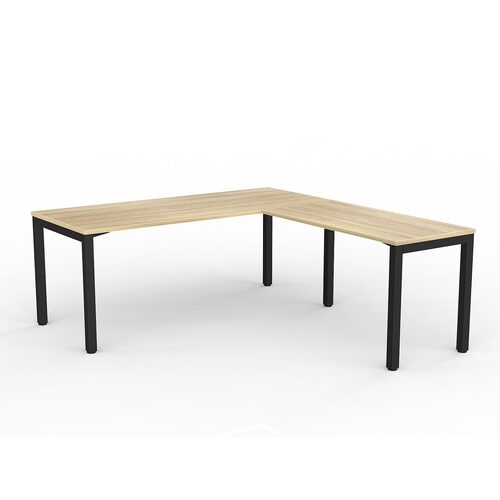 Axis Corner Workstation 1800/750 With Return 1200/600 RH New Oak On Black