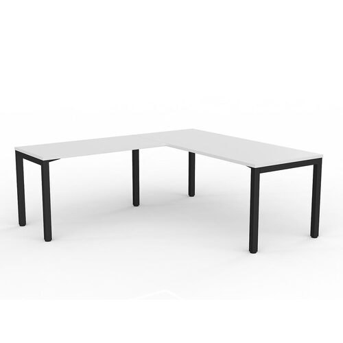 Axis Corner Workstation 1800/750 With Return 1200/600 LH White On Black
