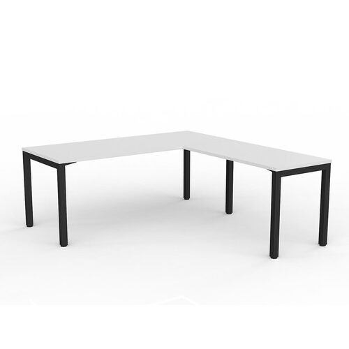 Axis Corner Workstation 1800/750 With Return 1200/600 RH White On Black