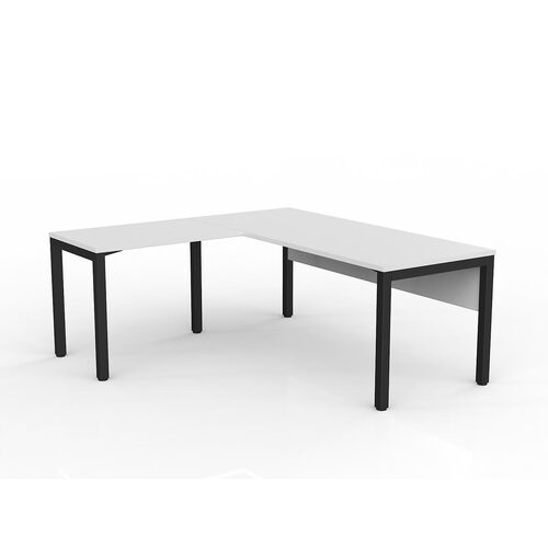 Axis Corner Workstation 1800/750 With Return 900/600 LH With Modesty White On Black