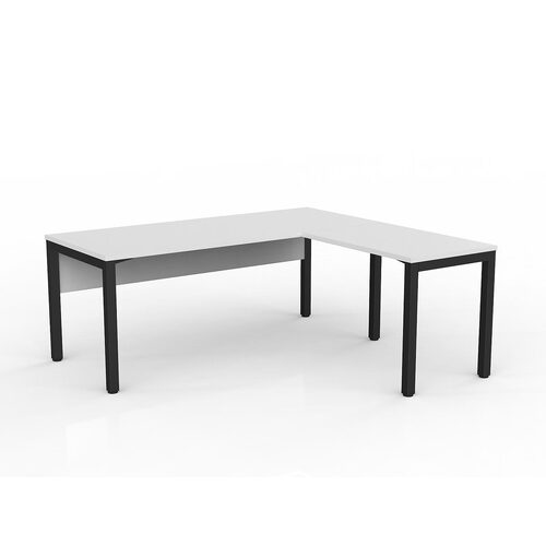Axis Corner Workstation 1800/750 With Return 900/600 RH With Modesty White On Black