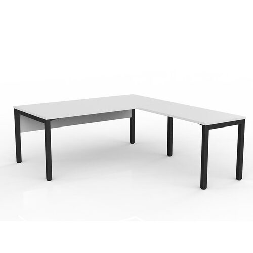 Axis Corner Workstation 1800/900 With Return 1200/600 RH With Modesty White On Black