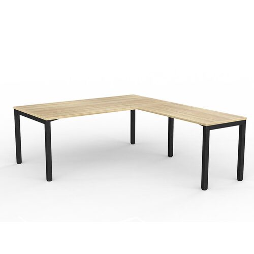 Axis Corner Workstation 1800/900 With Return 1200/600 RH New Oak On Black