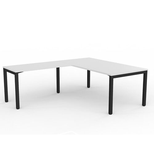 Axis Corner Workstation 1800/900 With Return 1200/600 LH White On Black