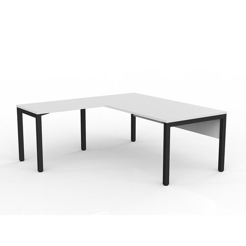 Axis Corner Workstation 1800/900 With Return 900/600 LH With Modesty White On Black