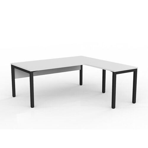Axis Corner Workstation 1800/900 With Return 900/600 RH With Modesty White On Black
