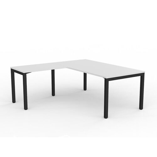 Axis Corner Workstation 1800/900 With Return 900/600 LH White On Black