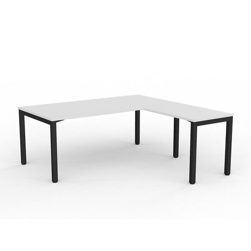 Axis Corner Workstation 1800/900 With Return 900/600 RH White On Black