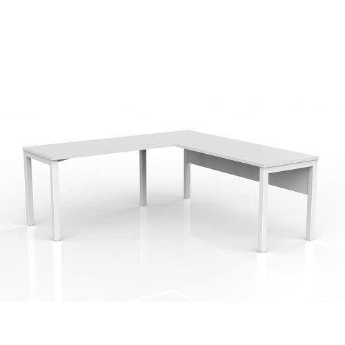 Axis Corner Workstation 1800/600 With Return 1200/600 LH With Modesty White On White