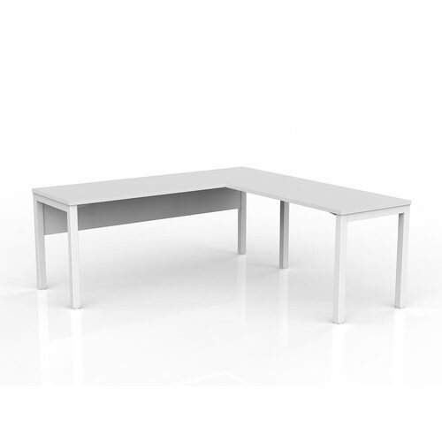 Axis Corner Workstation 1800/600 With Return 1200/600 RH With Modesty White On White
