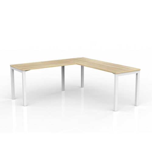 Axis Corner Workstation 1800/600 With Return 1200/600 LH New Oak On White