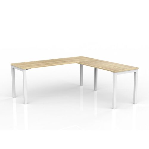 Axis Corner Workstation 1800/600 With Return 1200/600 RH New Oak On White