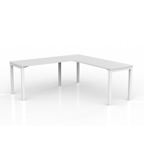 Axis Corner Workstation 1800/600 With Return 1200/600 LH White On White