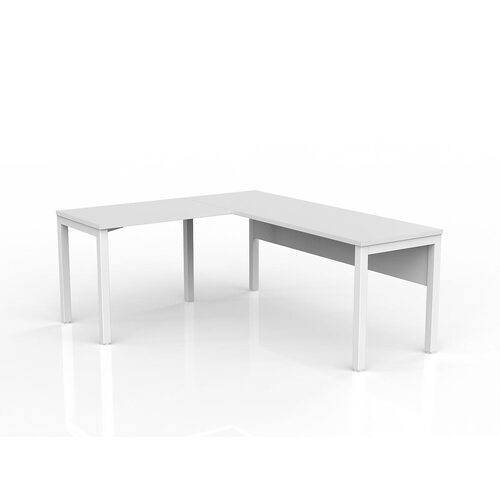 Axis Corner Workstation 1800/600 With Return 900/600 LH With Modesty White On White