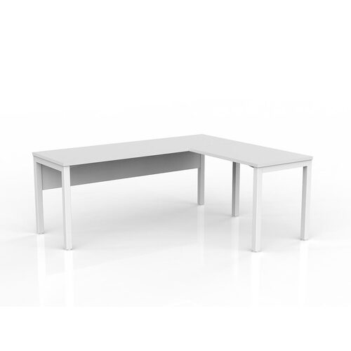 Axis Corner Workstation 1800/600 With Return 900/600 RH With Modesty White On White