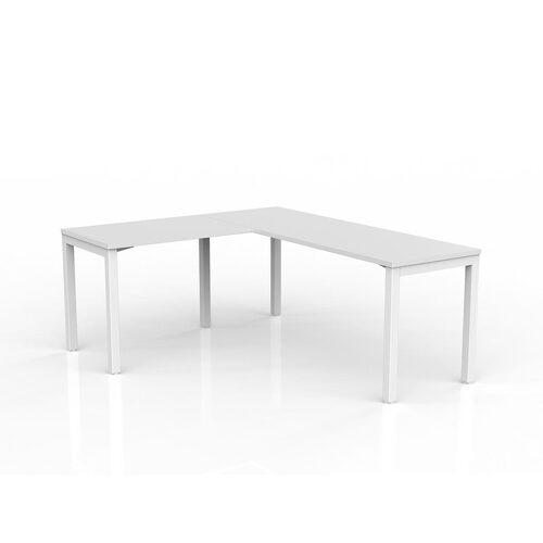 Axis Corner Workstation 1800/600 With Return 900/600 LH White On White