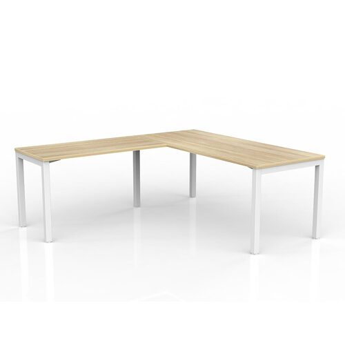 Axis Corner Workstation 1800/750 With Return 1200/600 LH New Oak On White