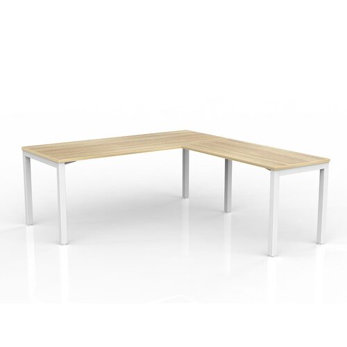 Axis Corner Workstation 1800/750 With Return 1200/600 RH New Oak On White