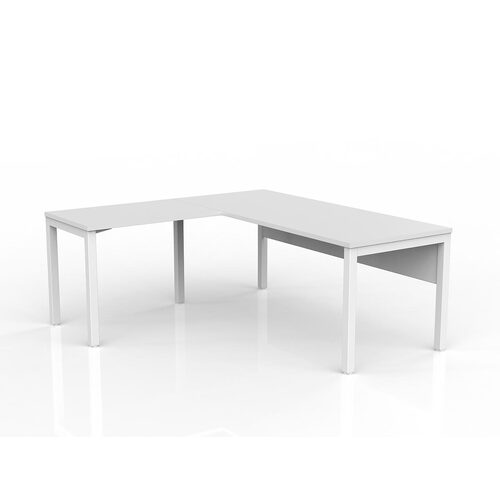 Axis Corner Workstation 1800/750 With Return 900/600 LH With Modesty White On White