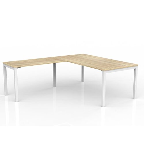 Axis Corner Workstation 1800/900 With Return 1200/600 LH New Oak On White