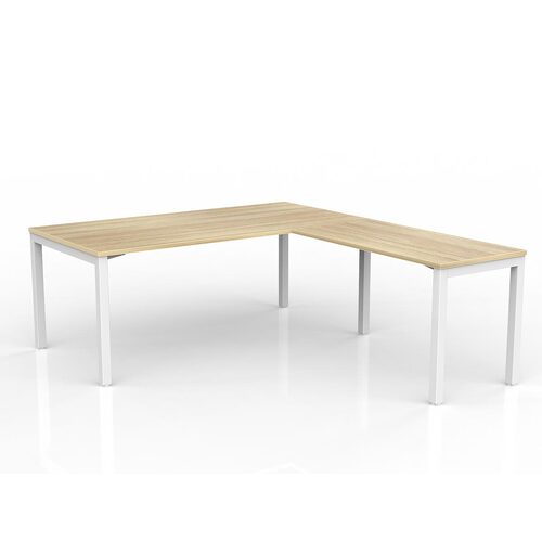 Axis Corner Workstation 1800/900 With Return 1200/600 RH New Oak On White