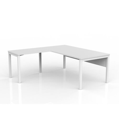 Axis Corner Workstation 1800/900 With Return 900/600 LH With Modesty White On White