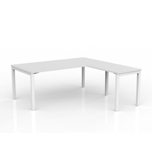 Axis Corner Workstation 1800/900 With Return 900/600 RH White On White