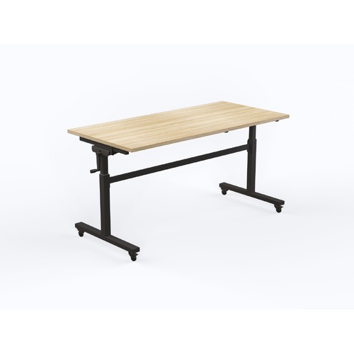 Axis Height Adjust Flip Table 1800 X 750 New Oak On Black