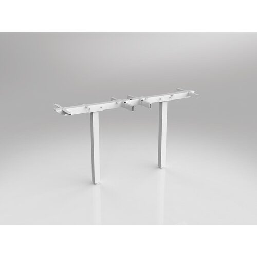 Axis Shared Leg Inset 1320mm B2B Desk - Packed In Pairs White