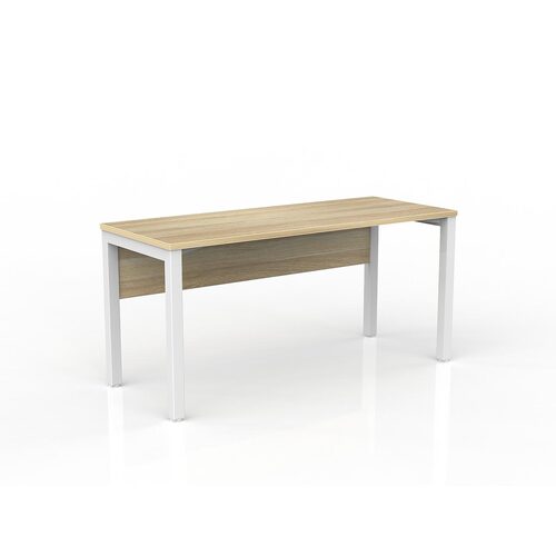 Axis Desk 1500 X 600 With Modesty New Oak On White