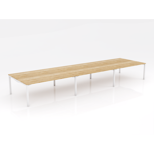 Axis Stretch 6 Person B2B 1800 X 750 Natural Oak On White