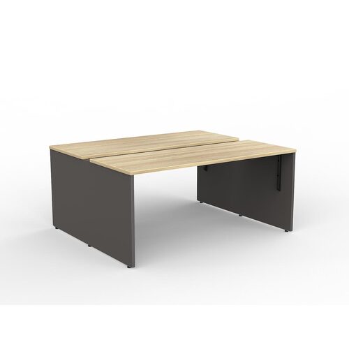 EkoSystem Slad End B2B Desks 2 X 1600 X 600 New Oak/Charcoal
