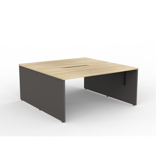 EkoSystem Slad End B2B Desks 2 X 1600 X 800 New Oak/Charcoal