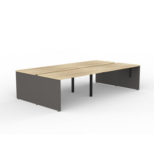 EkoSystem Slad End B2B Desks 4 X 1500 X 750 New Oak/Charcoal