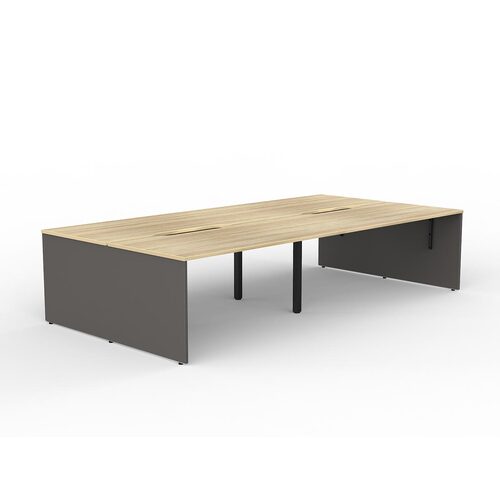 EkoSystem Slad End B2B Desks 4 X 1600 X 800 New Oak/Charcoal