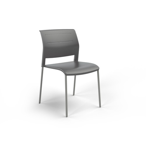 Game Chair Silver 4 Leg Charcoal Shell