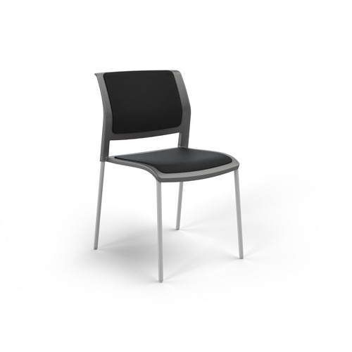 Game Chair White 4 Leg Charcoal Shell Slate Grey Seat & Back