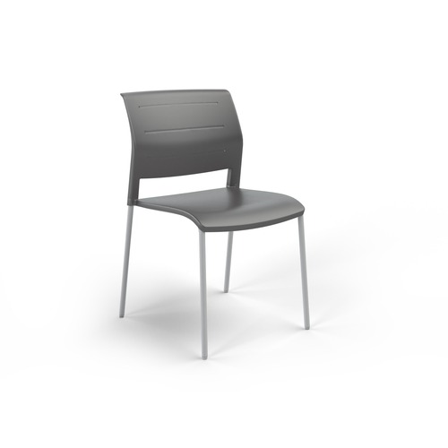Game Chair White 4 Leg Charcoal Shell