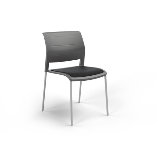 Game Chair White 4 Leg Charcoal Shell Black Seat